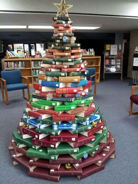 christmas tree from books
