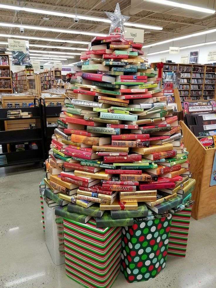 christmas present book tree