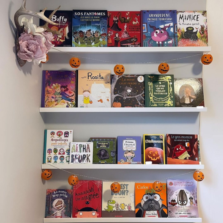 halloween library bookshelf